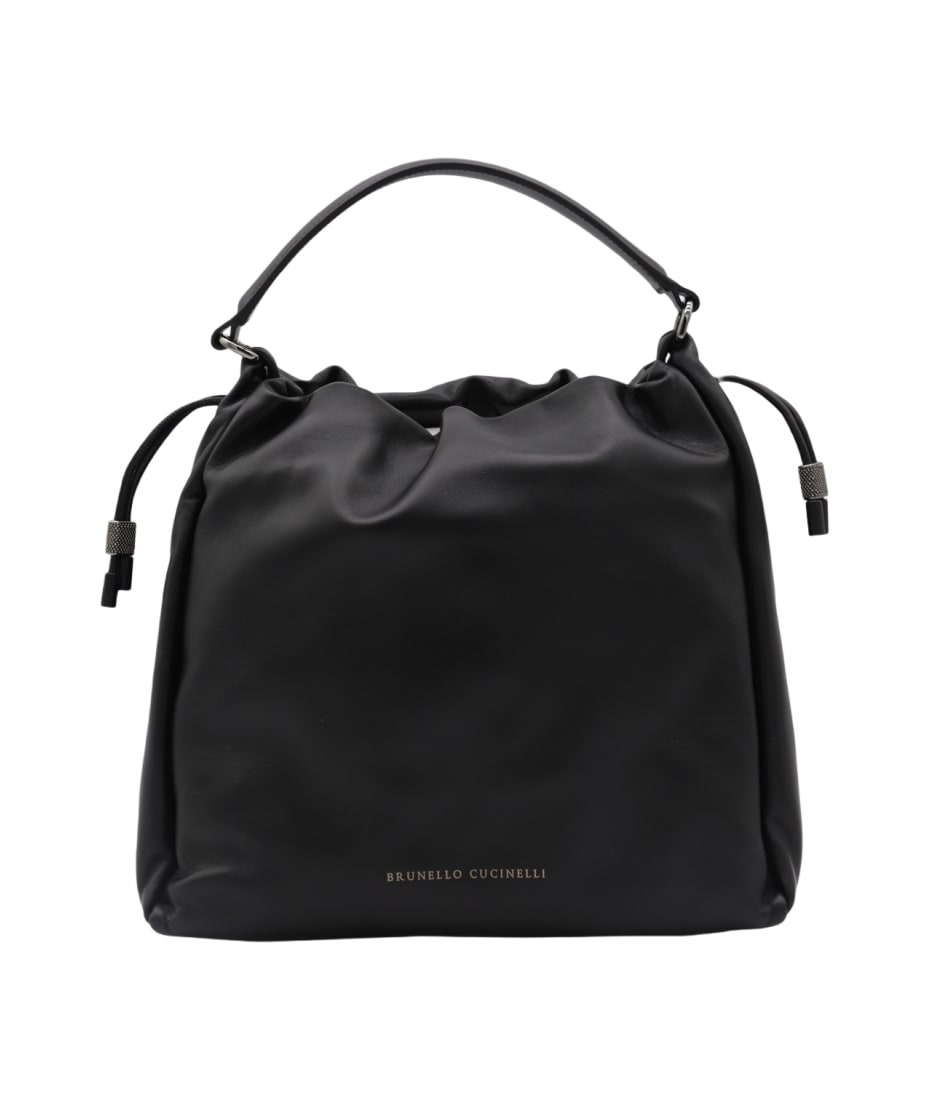 ショルダーバッグ・ポシェット BRUNELLO CUCINELLI BLACK LEATHER CROSSBODY BAG Brunello Cucinelli Black Leather Crossbody Bag | italist
