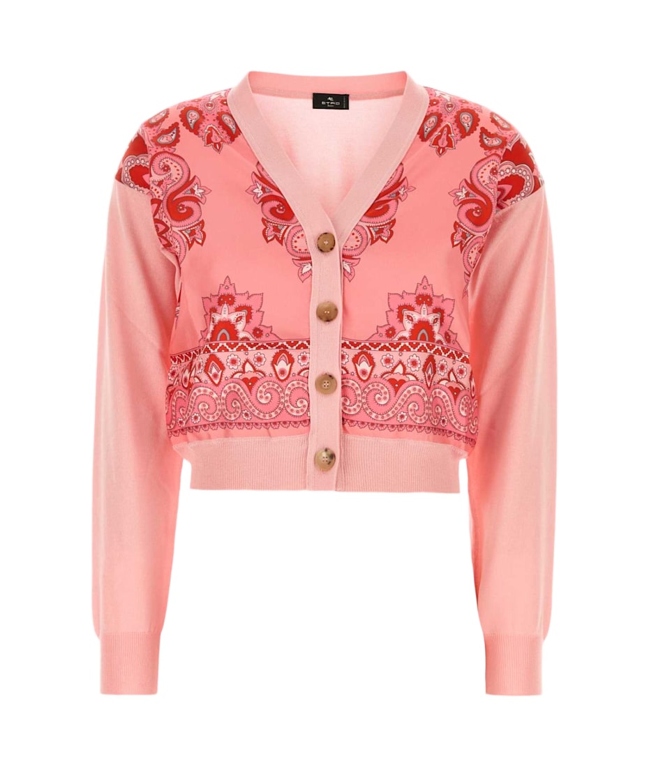 Tシャツ・カットソー ETRO Pink Cotton Blend Cardigan Etro Pink Cotton Blend Cardigan | italist