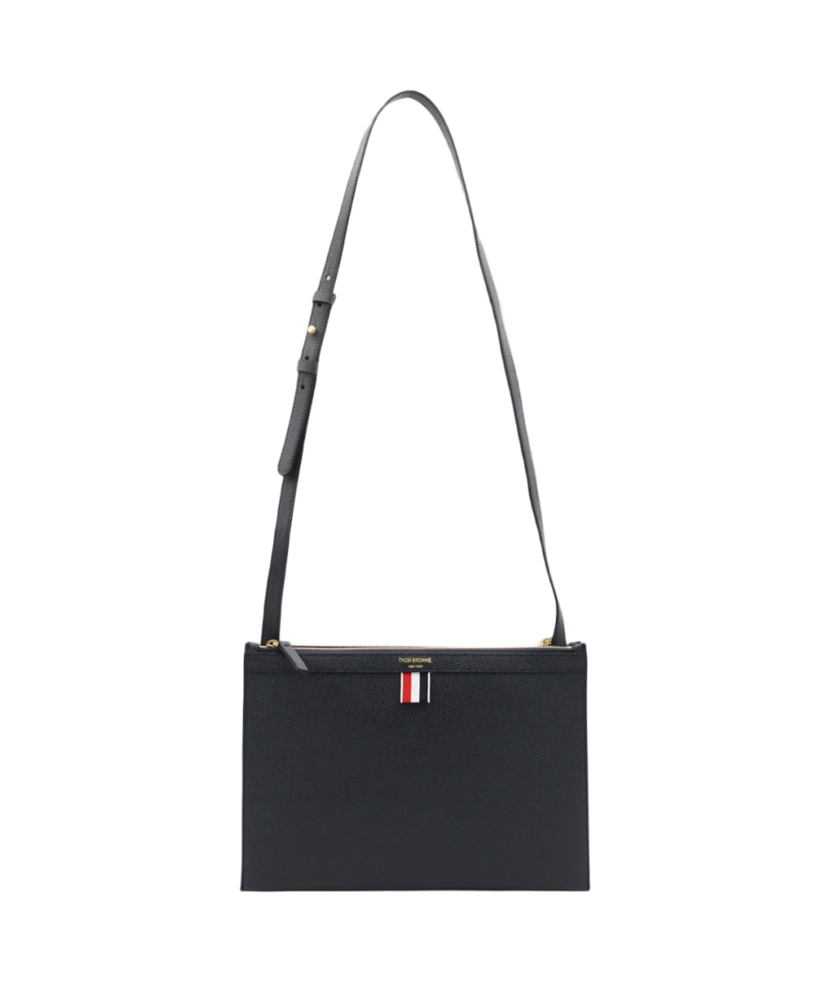 ショルダーバッグ THOM BROWNE NAVY BLUE LEATHER 4-BAR POCHETTES Thom Browne Navy Crossbody Bag | italist