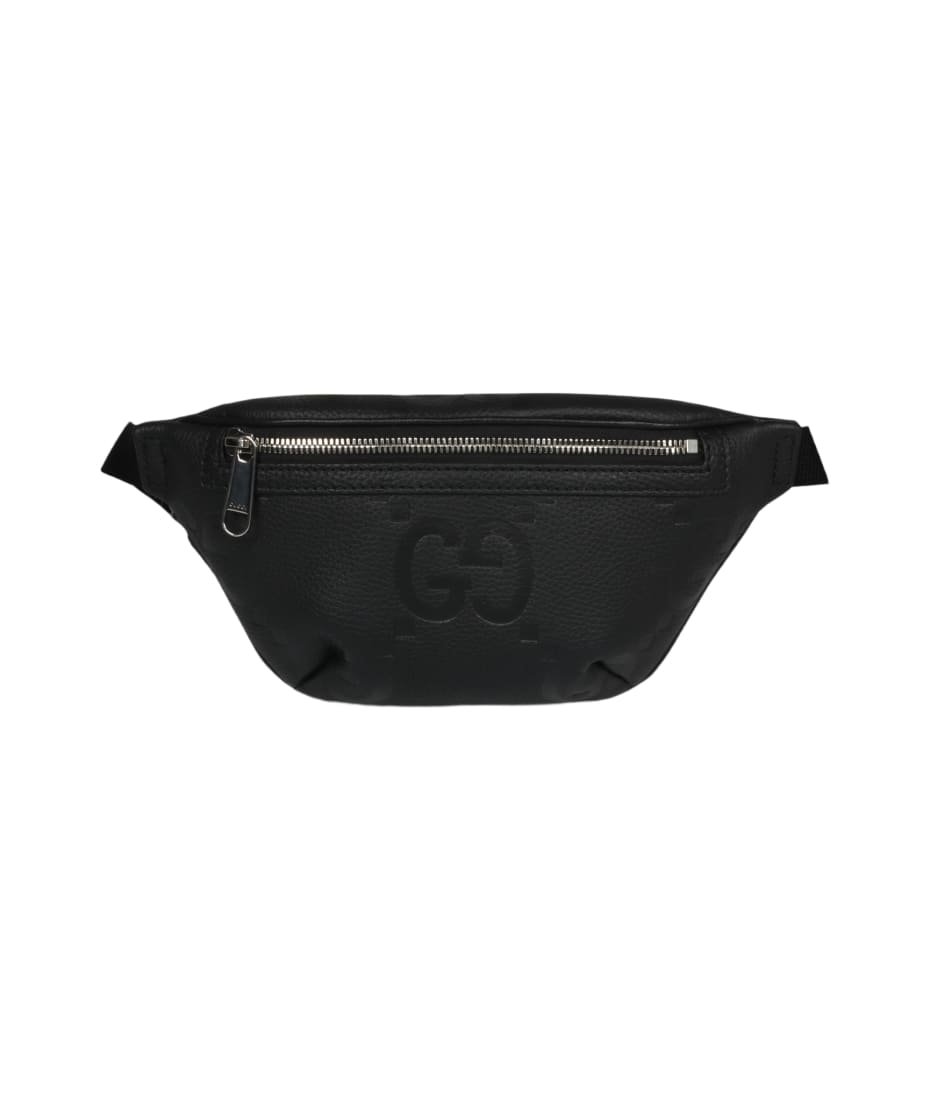 Jumbo GG belt bag in black leather