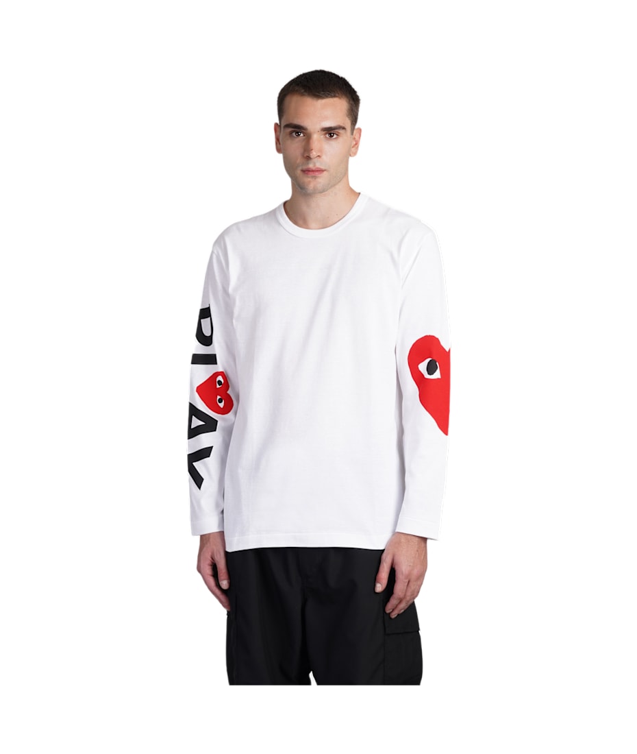 Comme des Garcons Play T shirt In White Cotton italist ALWAYS LIKE A SALE