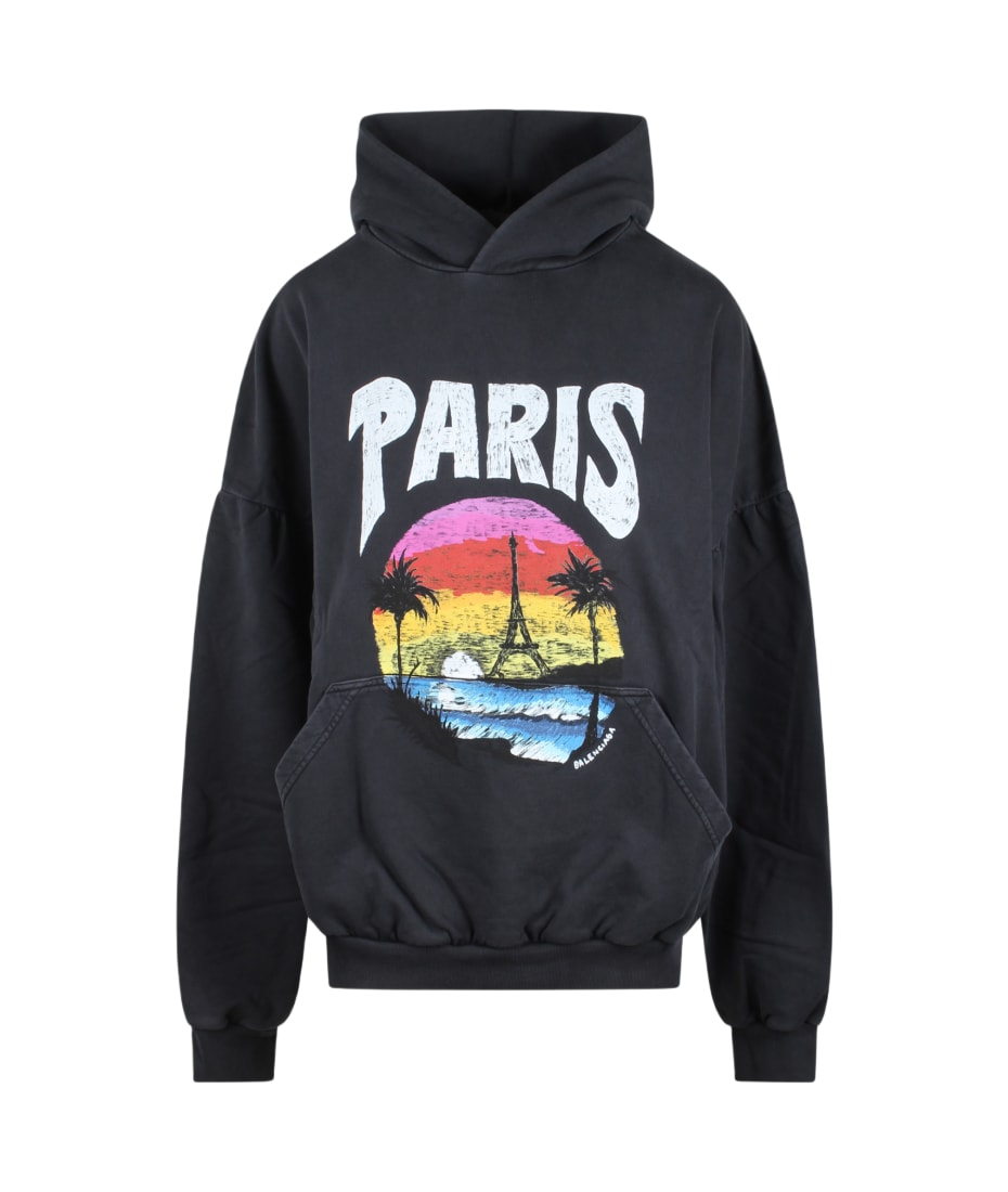 送料込み*BALENCIAGA*PARIS TROPICAL ROUND HOODIE Balenciaga Paris Tropical Round Hoodie | italist