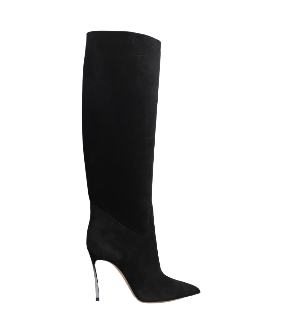 Casadei Blade High Heels Boots In Black Suede italist ALWAYS LIKE A SALE