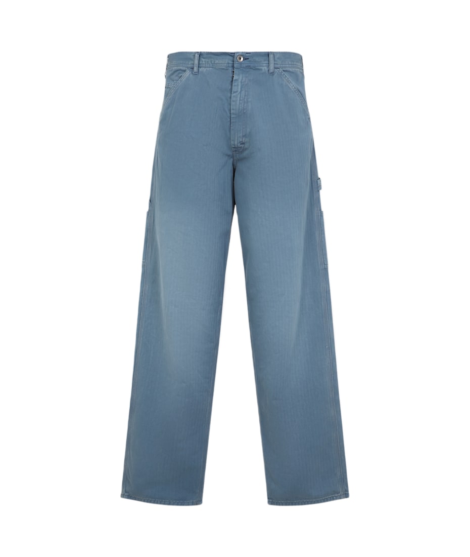 デニム・ジーパン MAISON MARGIELA LIGHT BLUE COTTON DENIM JEANS Maison Margiela Light Blue Denim Distressed Straight Leg