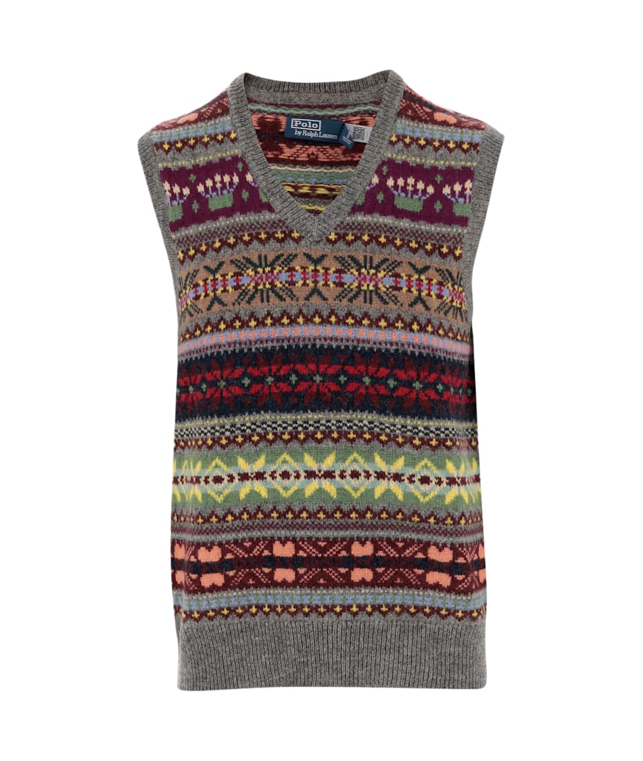Red polo sweater vest sales