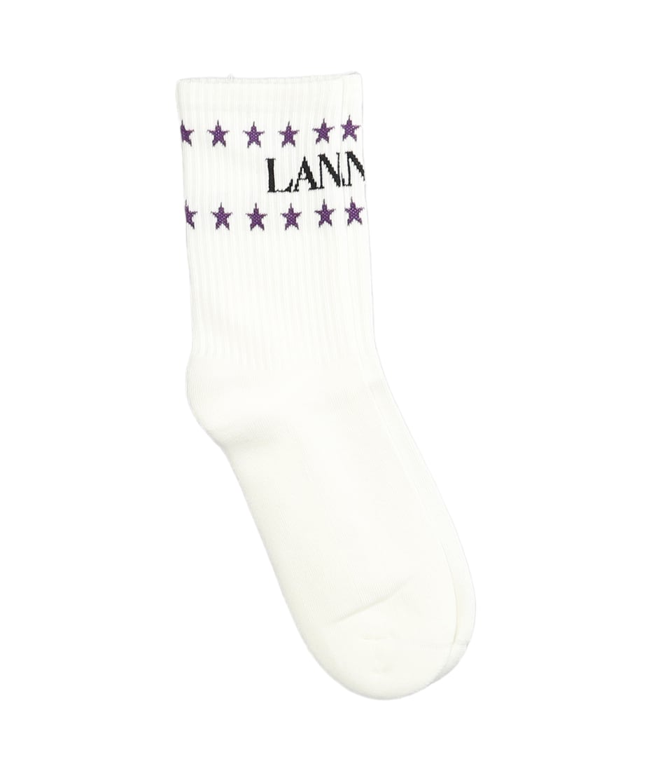 LANVIN | COTTON SOCKS WHITE & MULTI ソックス Lanvin Socks In White Cotton | italist