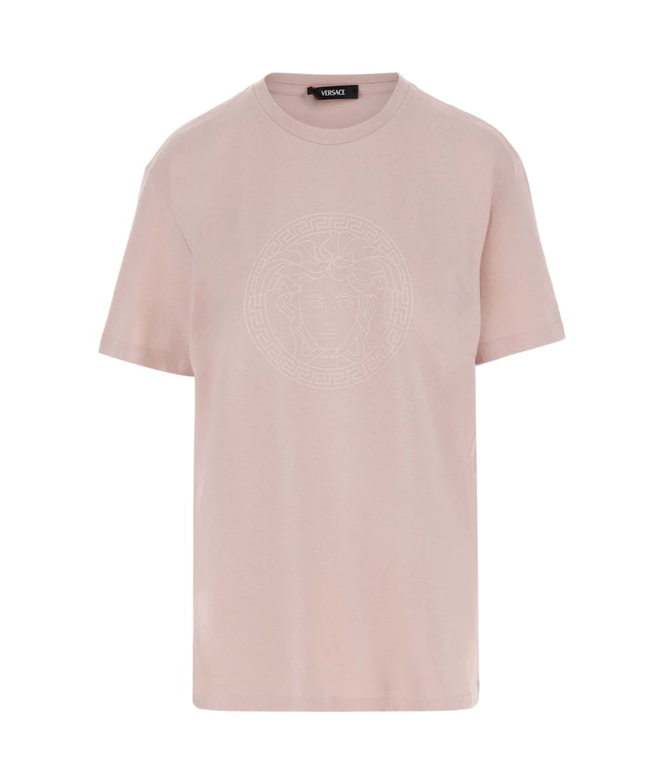 VERSACE◆Medusa◆コットン ジャージーTシャツ Versace Women's Gold Medusa White Cotton Jersey T-Shirt 4