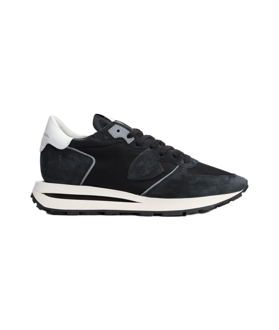 スニーカー Tropez Haute Low Sneakers - Philippe Model - Canvas - Black Philippe Model Tropez Haute Low Sneakers In Black Suede And