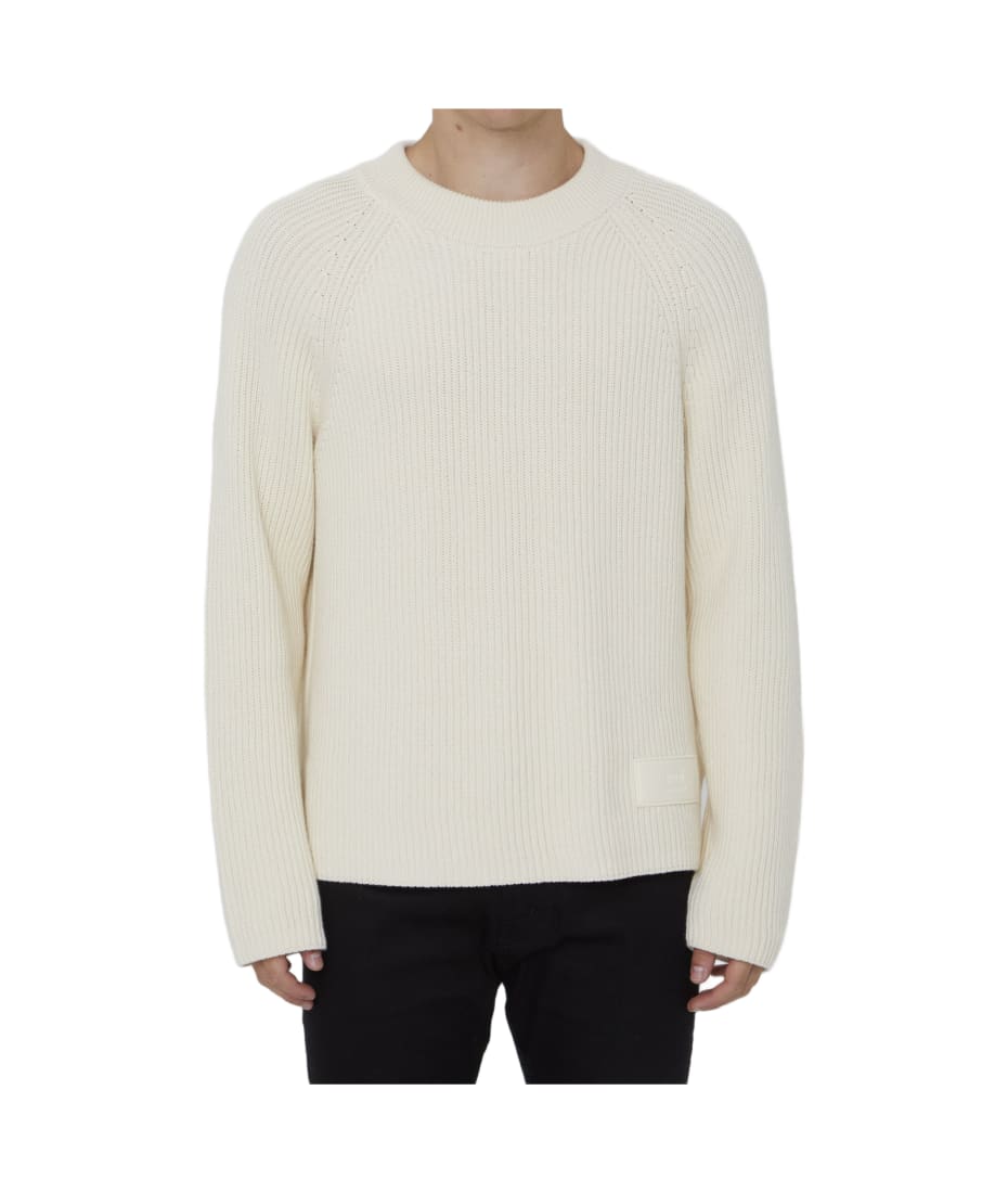 Ami Alexandre Mattiussi Ivory Jumper With Patch | italist
