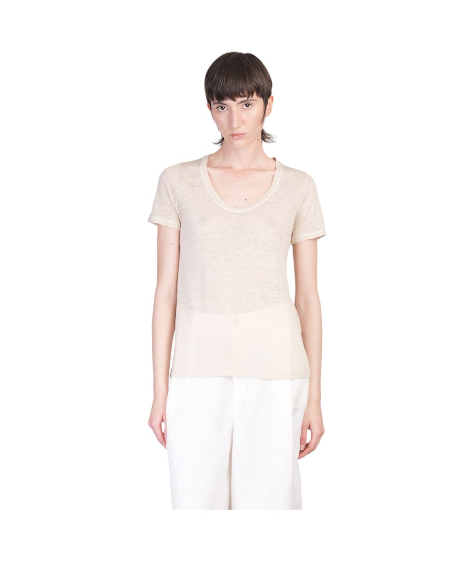 Tシャツ・カットソー 120% LINO Woman T-Shirt Beige 32ALIW7665000B56832ALIW S00095 120% LINO: T-shirt woman - Beige | 120% Lino t-shirt