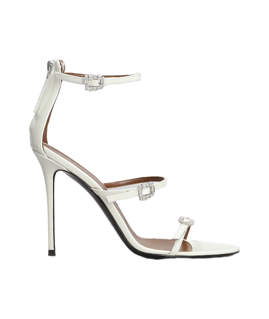 サンダル・ミュール GIUSEPPE ZANOTTI Women Sandals 410466 I400005 WHITE Giuseppe Zanotti Sandals In White Patent Leather | italist