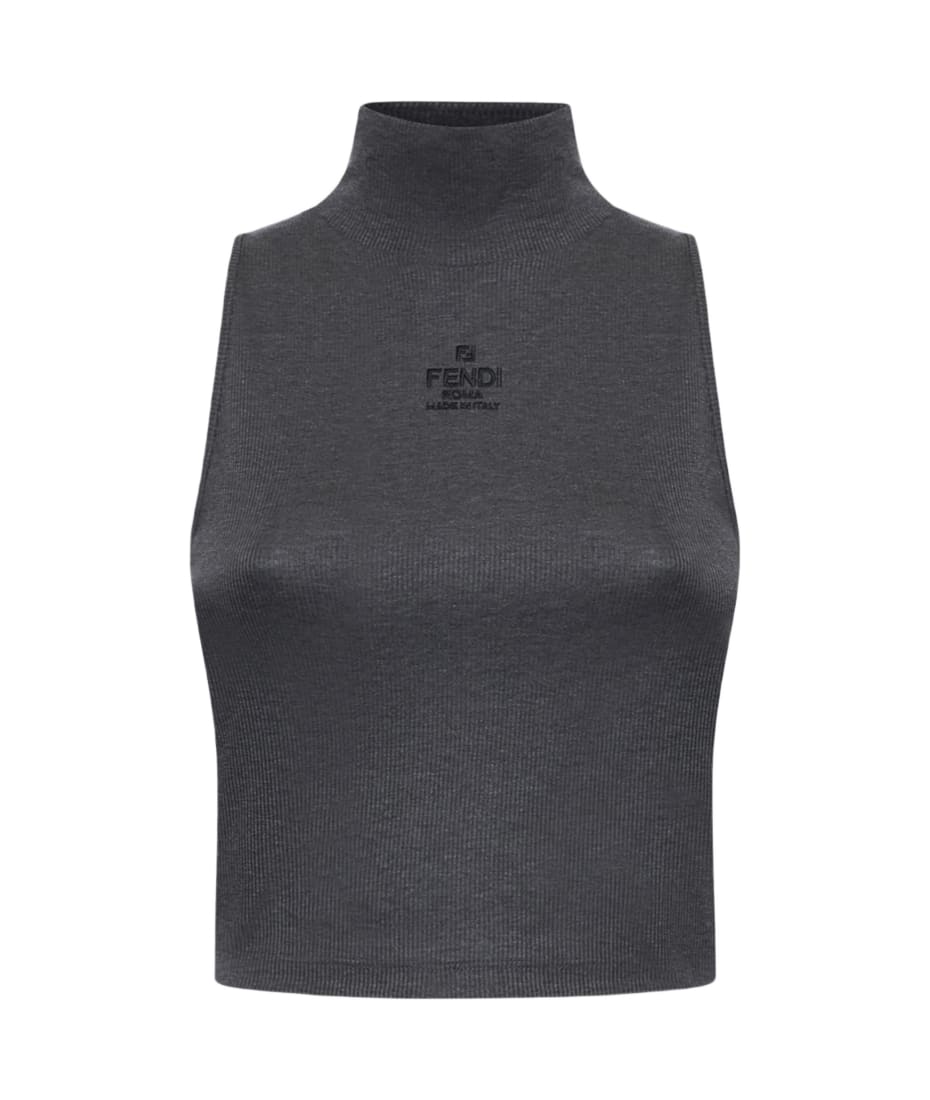 Fendi Logo Cotton Mock Top | italist
