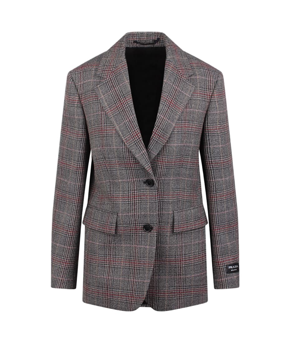 Prada Prince Of Wales Plaid Blazer | italist