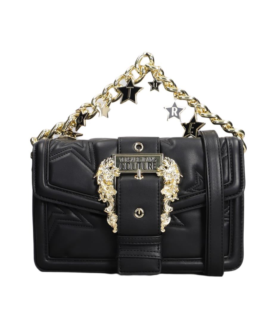 Versace Jeans Couture Shoulder Bag In Black Faux Leather