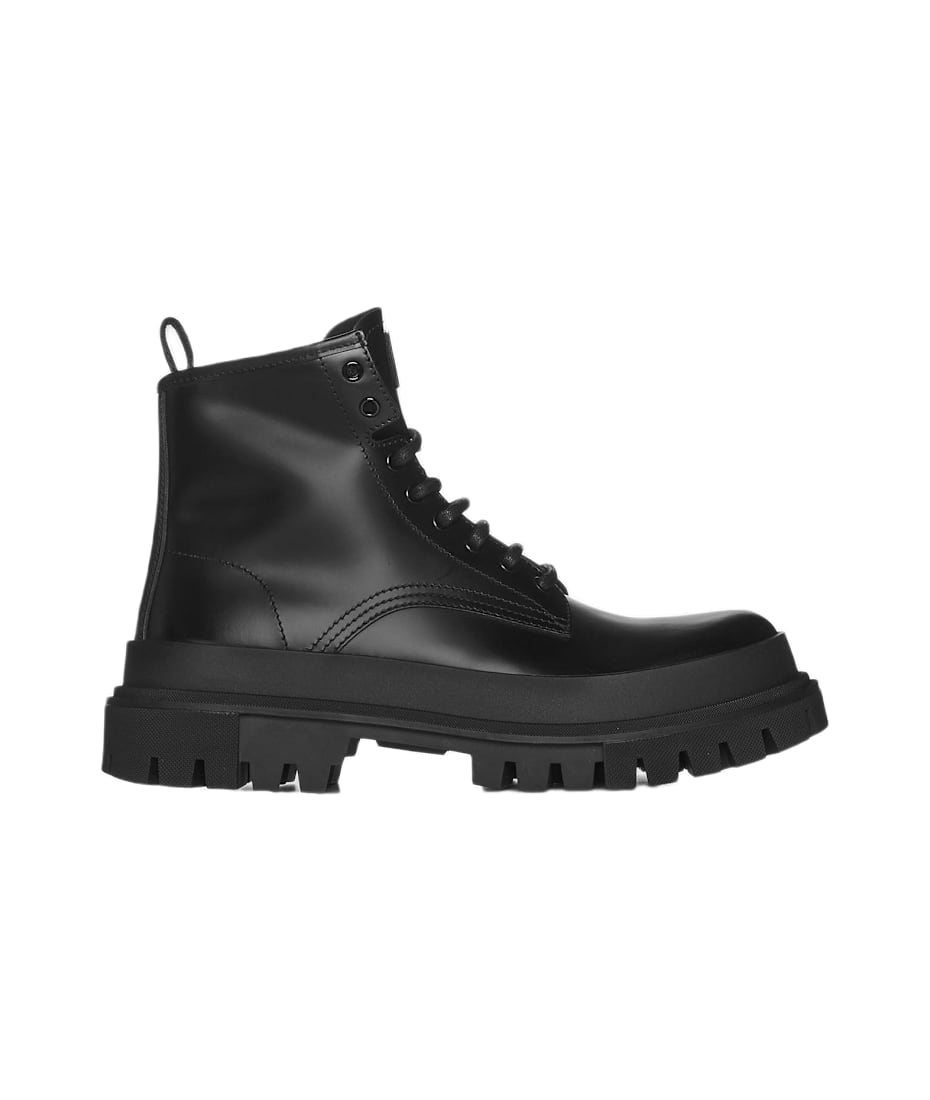 靴 DOLCE&GABBANA leather combat boots Leather combat boots in black - Dolce Gabbana Kids | Mytheresa