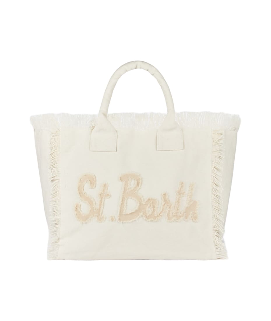MC2 Saint Barth Vanity canvas beach bag, White