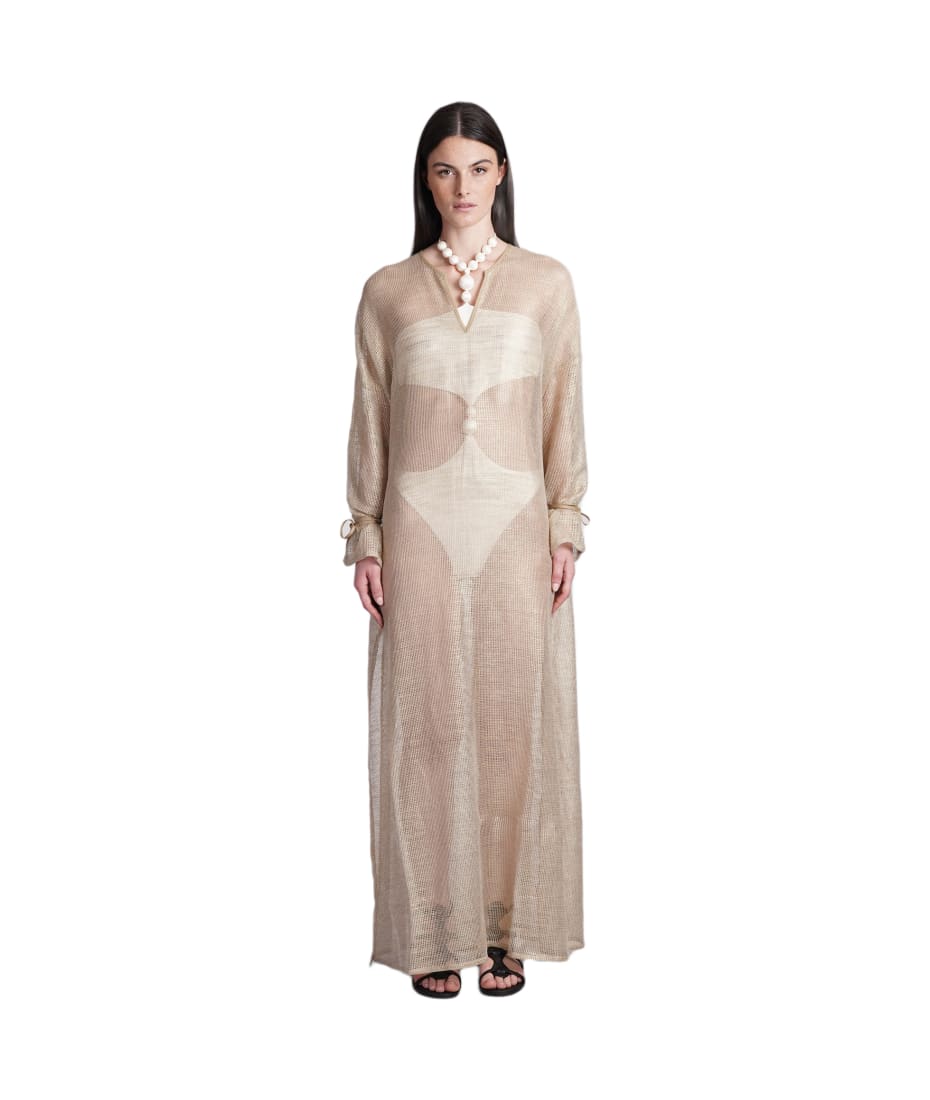 Aminta Rt Dress In Beige Linen