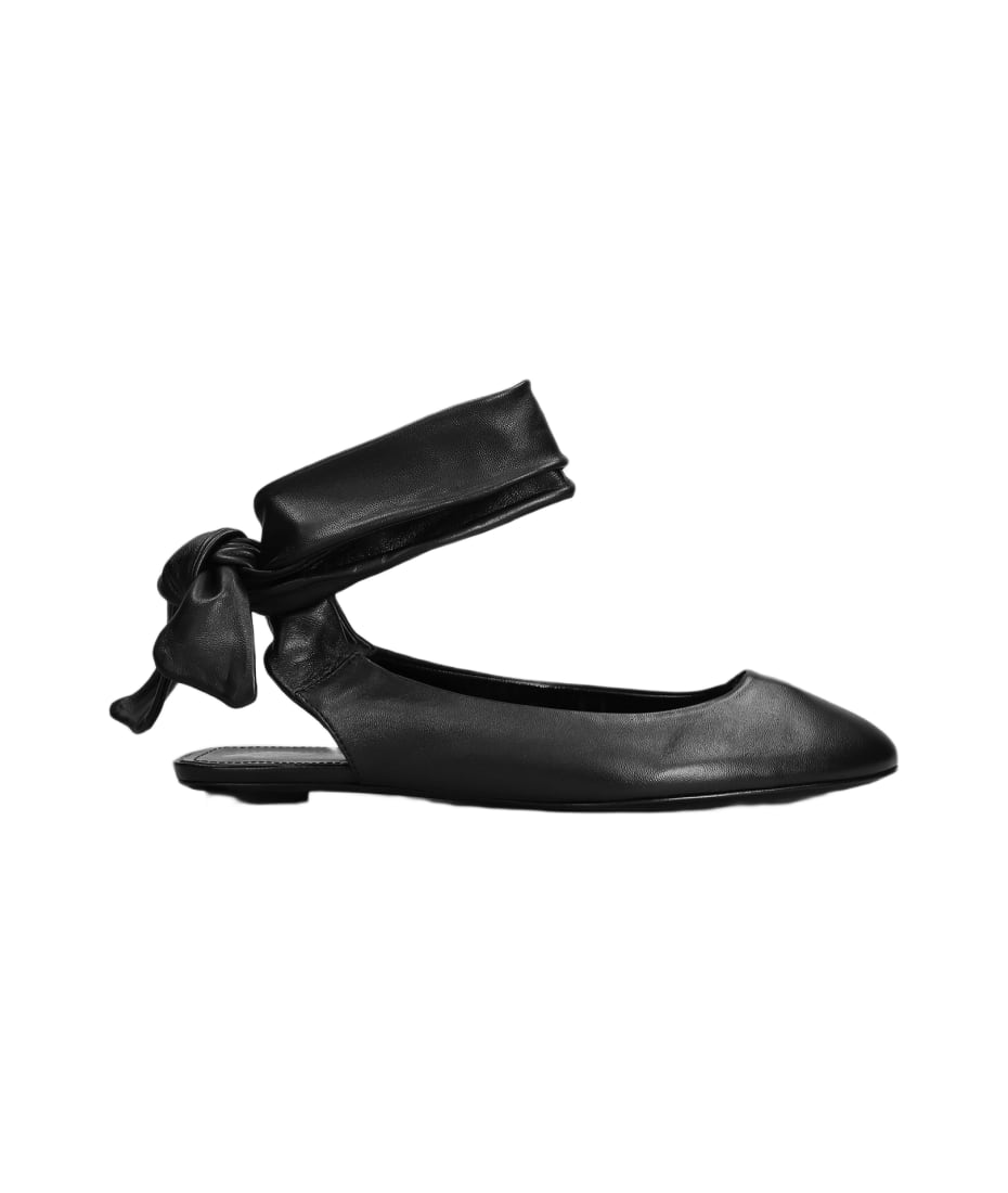 サンダル・ミュール THE ATTICO 'Cloe' ballet flats Cloe leather slingback flats in black - The Attico | Mytheresa