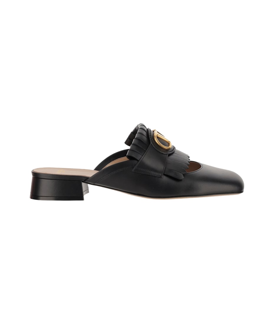 ☆大人気デザイン☆ VALENTINO VLOGO SIGNATURE LEATHER MULES VLogo Signature 60 metallic mules in gold - Valentino