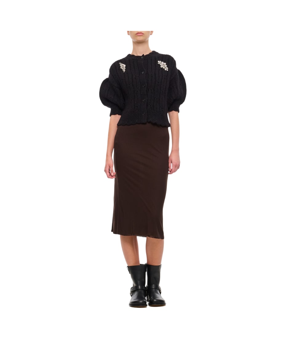 Khaite リマ リフ ミティ スカト 41264099TISSUERIB 200 Khaite Leema Midi Skirt | italist