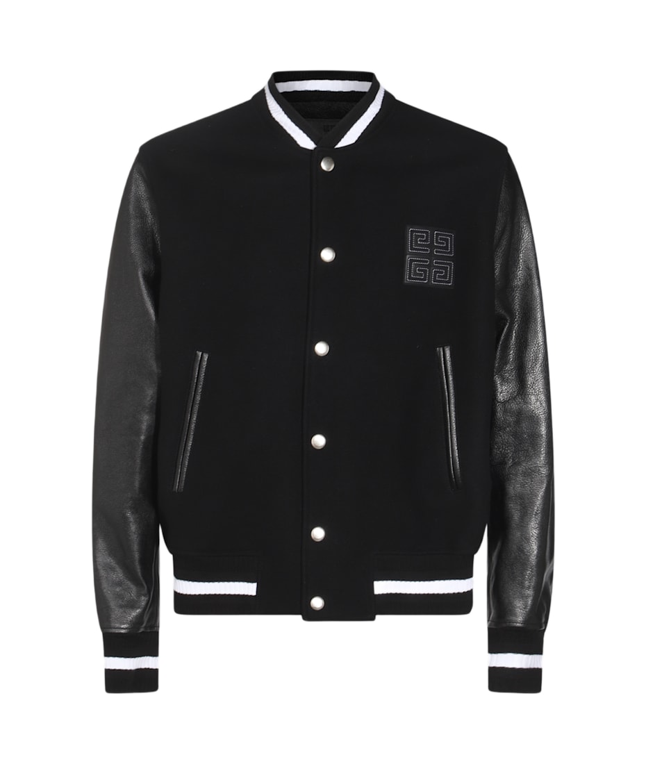 Givenchy Black Wool Leather Jacket | italist