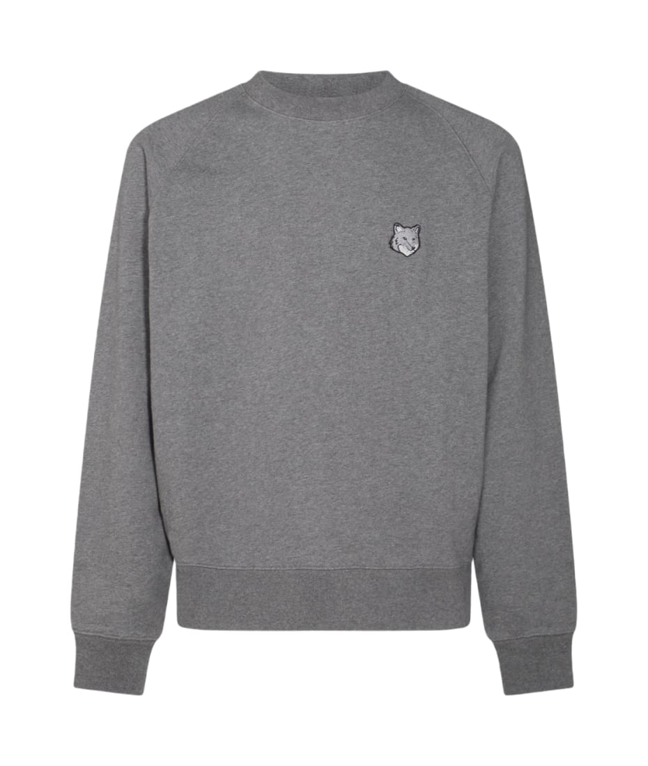 【関税&送料込】Maison Kitsune Melange Grey Cotton Sweatshir Maison Kitsuné Dark Grey Cotton Sweatshirt | italist, ALWAYS