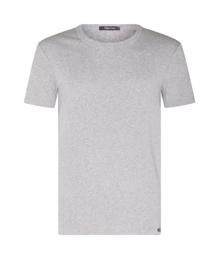 Tom Ford Grey Cotton T-shirt - Grey
