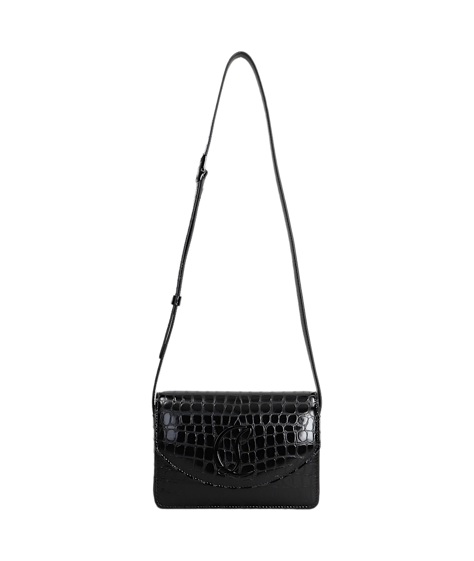 Christian Louboutin Loubi54 Small Shoulder Bag In Black Leather
