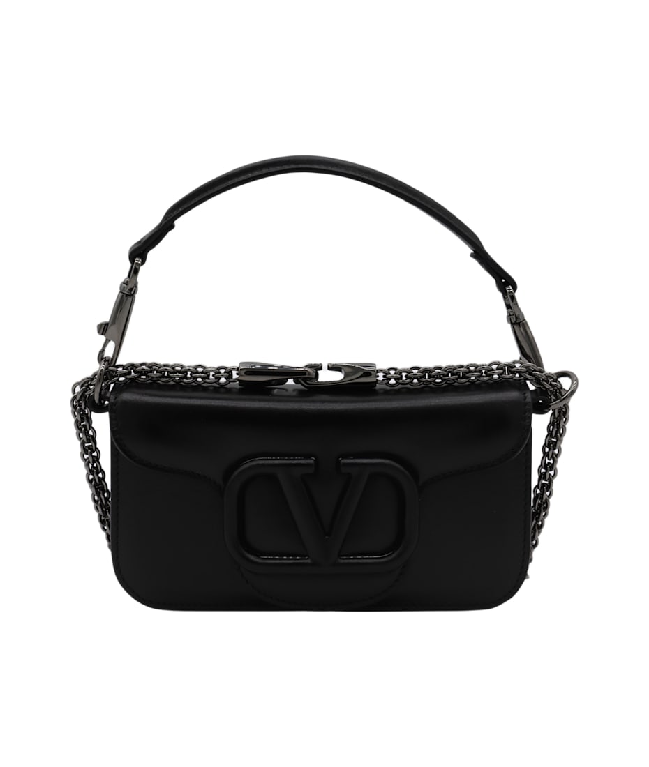 Valentino Garavani Black Leather Small Loco Shoulder Bag italist ALWAYS LIKE A SALE