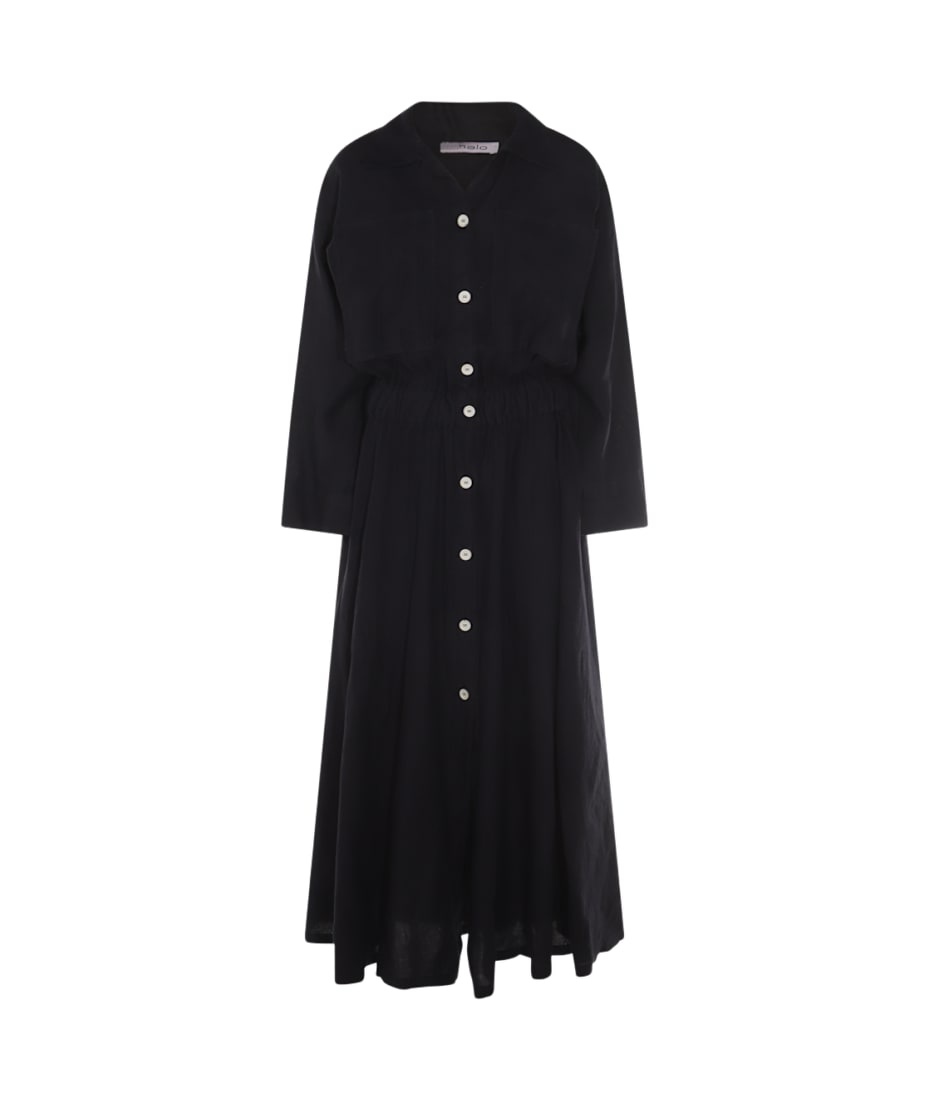ワンピース MALO BLACK LINEN MAXI DRESS Malo Black Linen Maxi Dress | italist