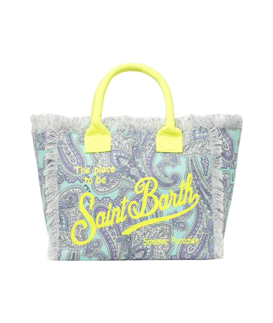 MC2 SAINT BARTH TRIBECA00260G15MLEMB 関税送料込 MC2 Saint Barth Cotton Canvas Tote Bag With Paisley Print