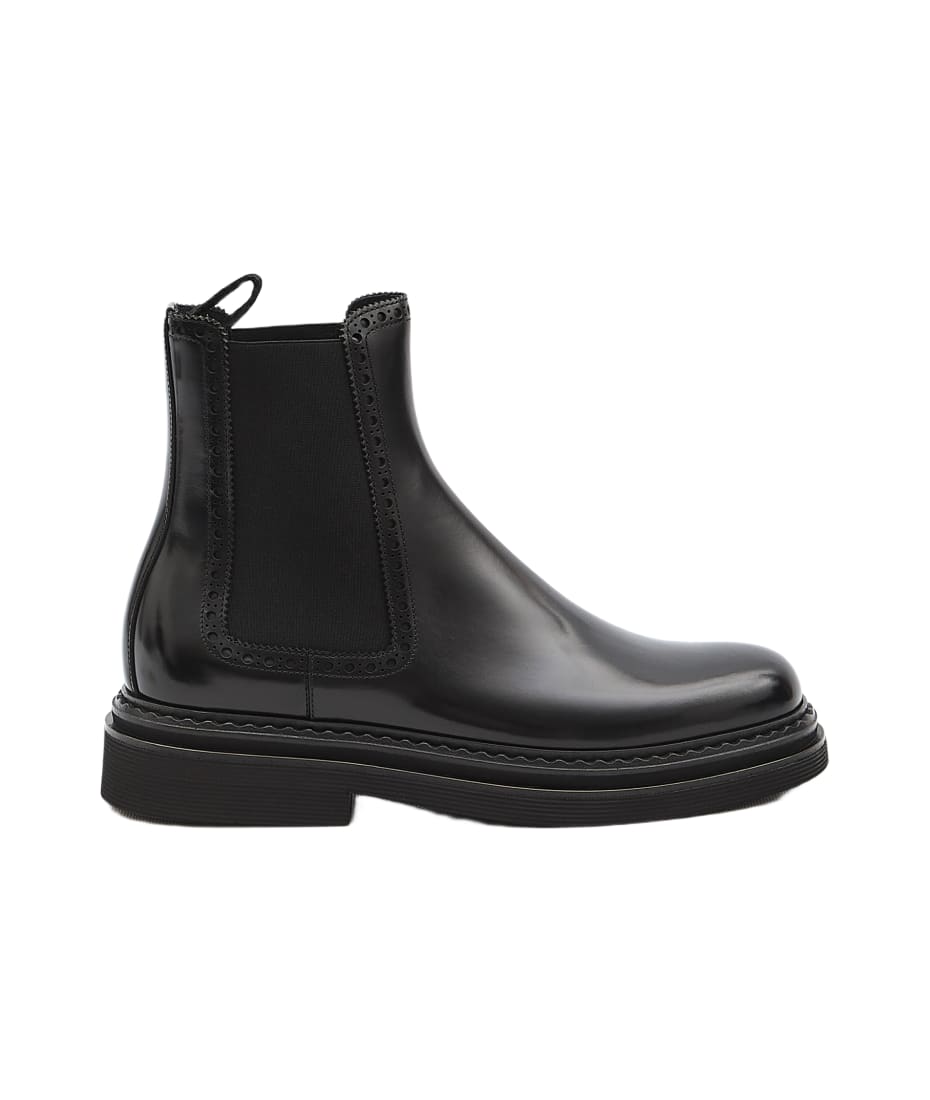Dolce & Gabbana Black Brushed Leather Ankle Boot | italist