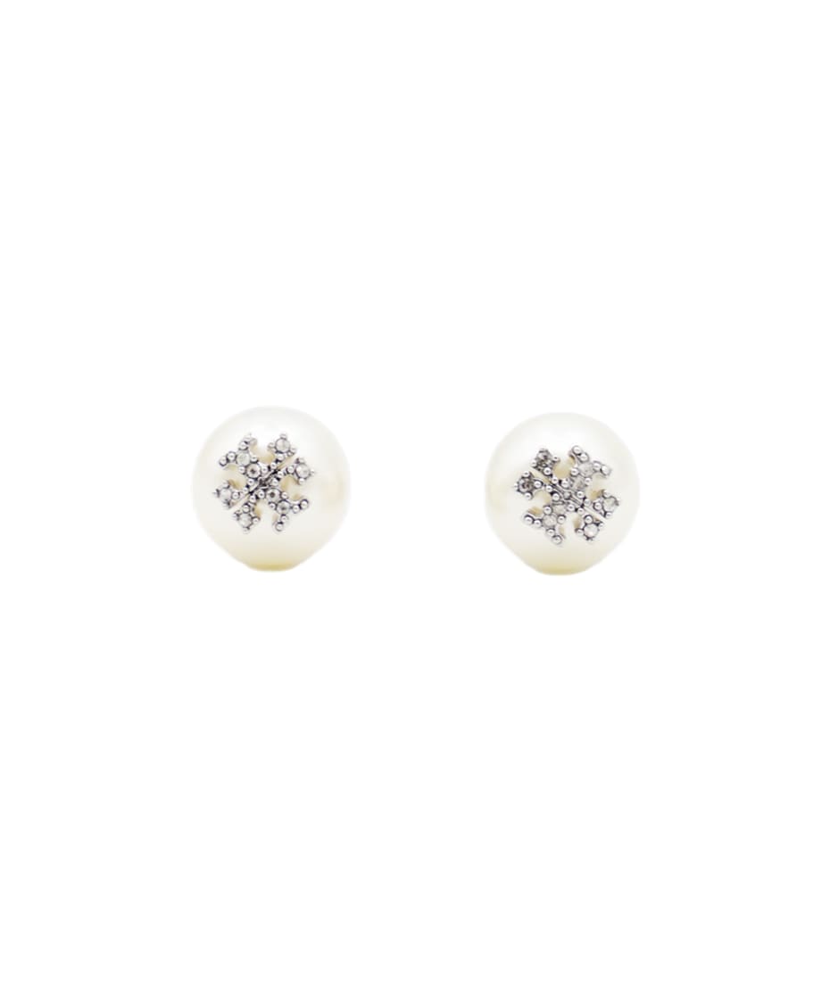 【TORYBURCH】 white and silver earrings （関税送料込） Tory Burch White And Silver Earrings | italist