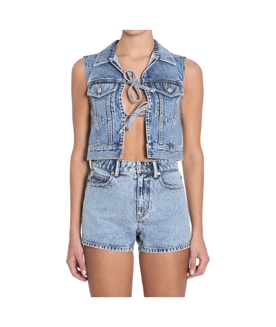 Tシャツ・カットソー ALEXANDER WANG Embellished Denim Vest Alexander Wang Embellished Denim Vest | italist