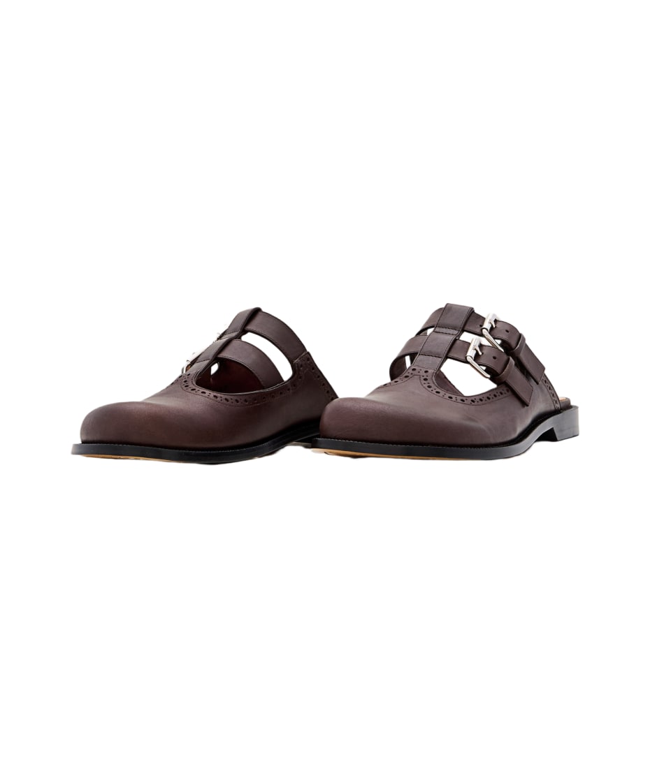 サンダル・ミュール Loewe \"Mary Jane Campo\" sabot LOEWE Campo metallic leather Mary Jane mules | NET-A-PORTER