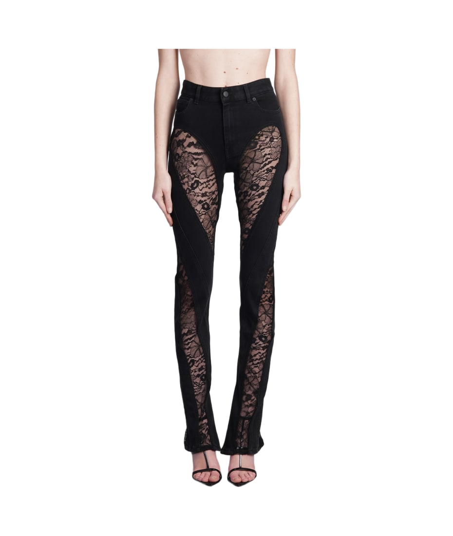Mugler Jeans In Black Cotton | italist