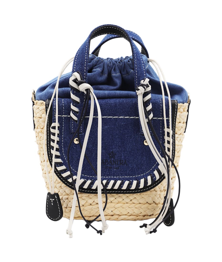 トートバッグ CUBA LAB SS25 CUBA LAB Bags.. (8056420207880 BLUEDENIM) Cuba Lab Blue Denim Leather Habanera Satchels Bag | italist