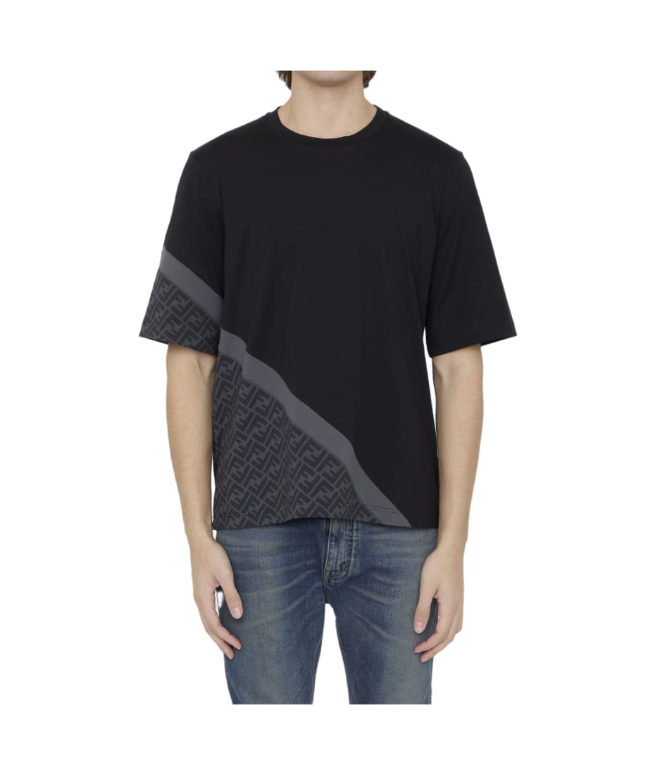 FENDI｜SHORT-SLEEVED ROUND NECK T-SHIRTS (Diagonal jerse Fendi Diagonal Ff T-shirt | italist