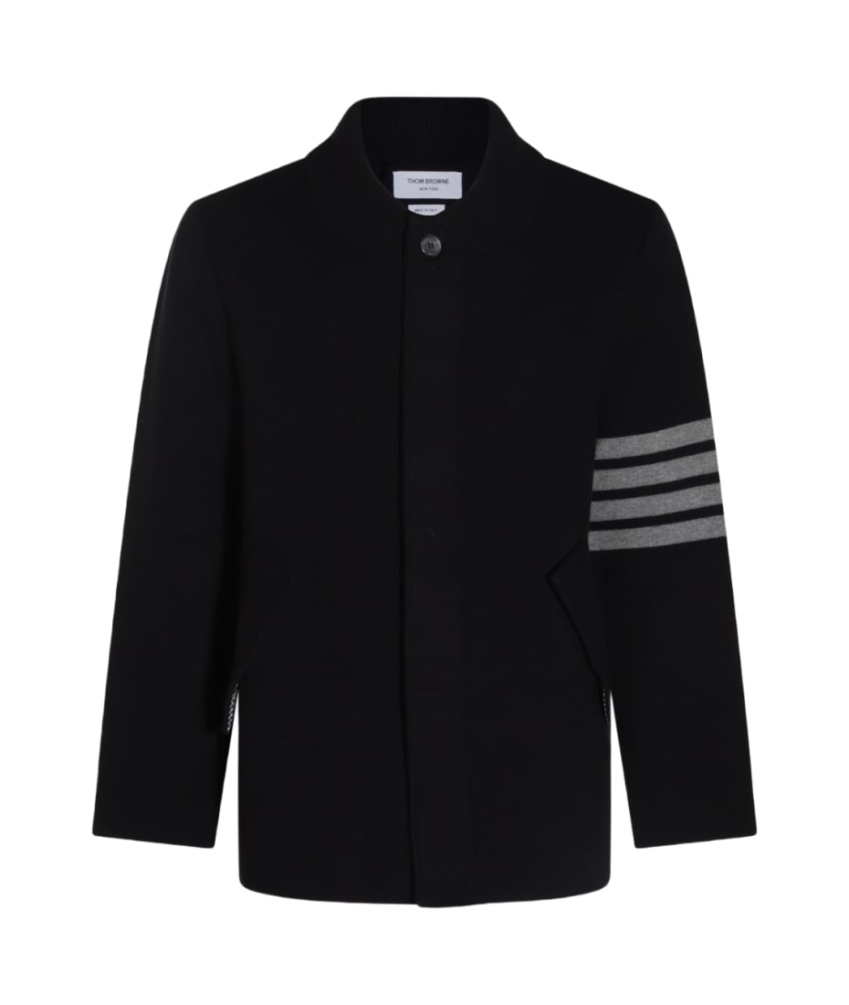 Thom Browne Navy Blue Wool Coat italist