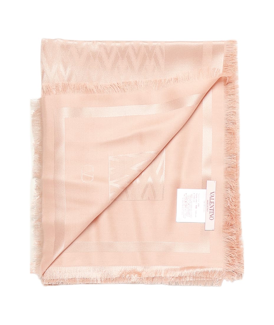 Valentino Garavani Toute La V Shawl In Silk And Wool