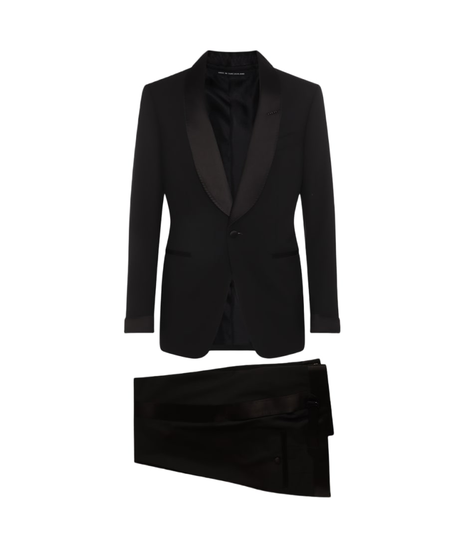 Tom Ford Black Wool Suits - Black