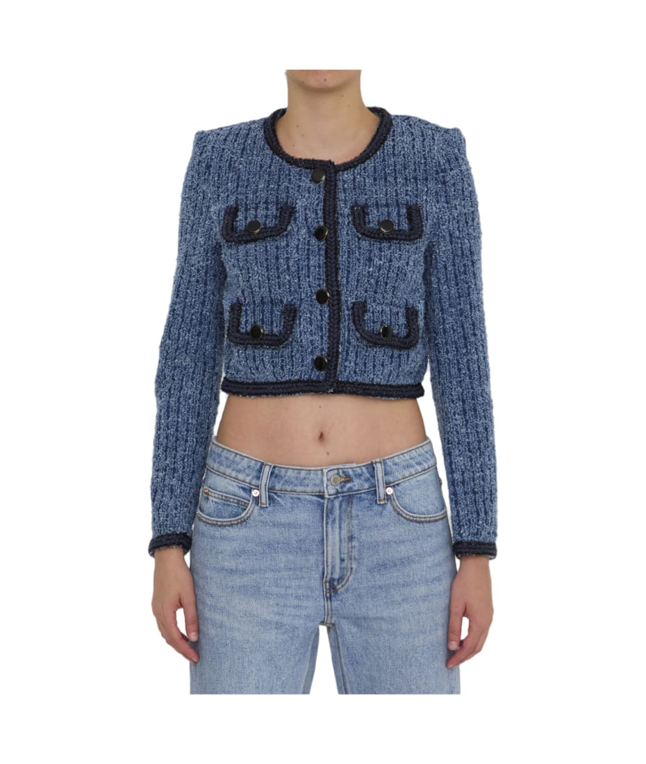 Self-Portrait|DENIM JACKETS (TEXTURED DENIM JACKET (PF2 self-portrait Textured Denim Jacket | italist