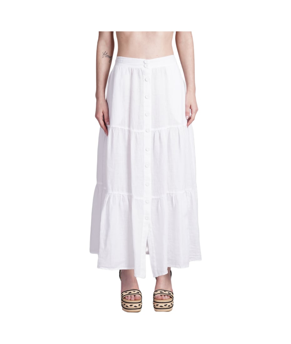 スカート 120% LINO Woman Skirt White 32ALIW59AF000B31732ALIW 000050 120% Lino Skirt In White Linen | italist