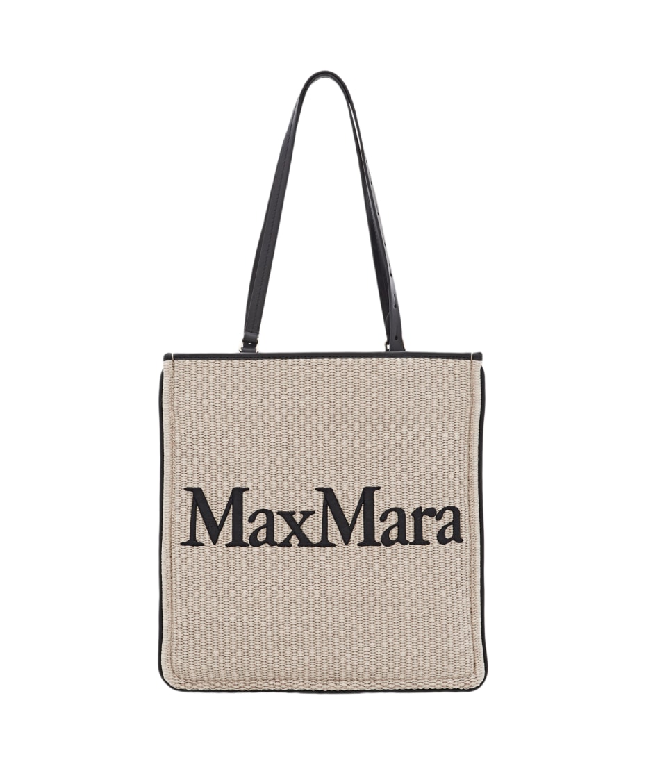 ★関税込み★ Max Mara Natural Sachel Bag Max Mara Raffia Easybag Shopping Bag | italist