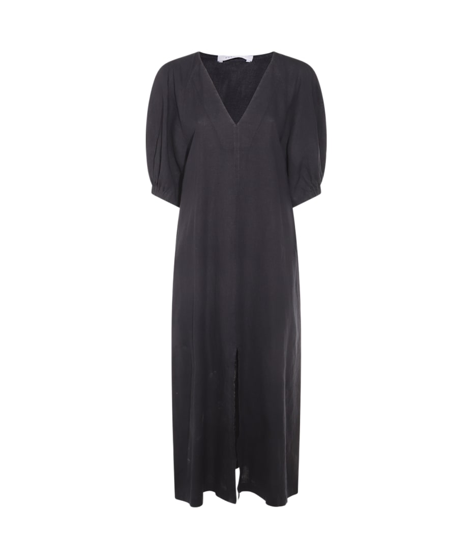 ワンピース MALO BLACK LINEN LONG DRESS Malo Black Linen Dress | italist