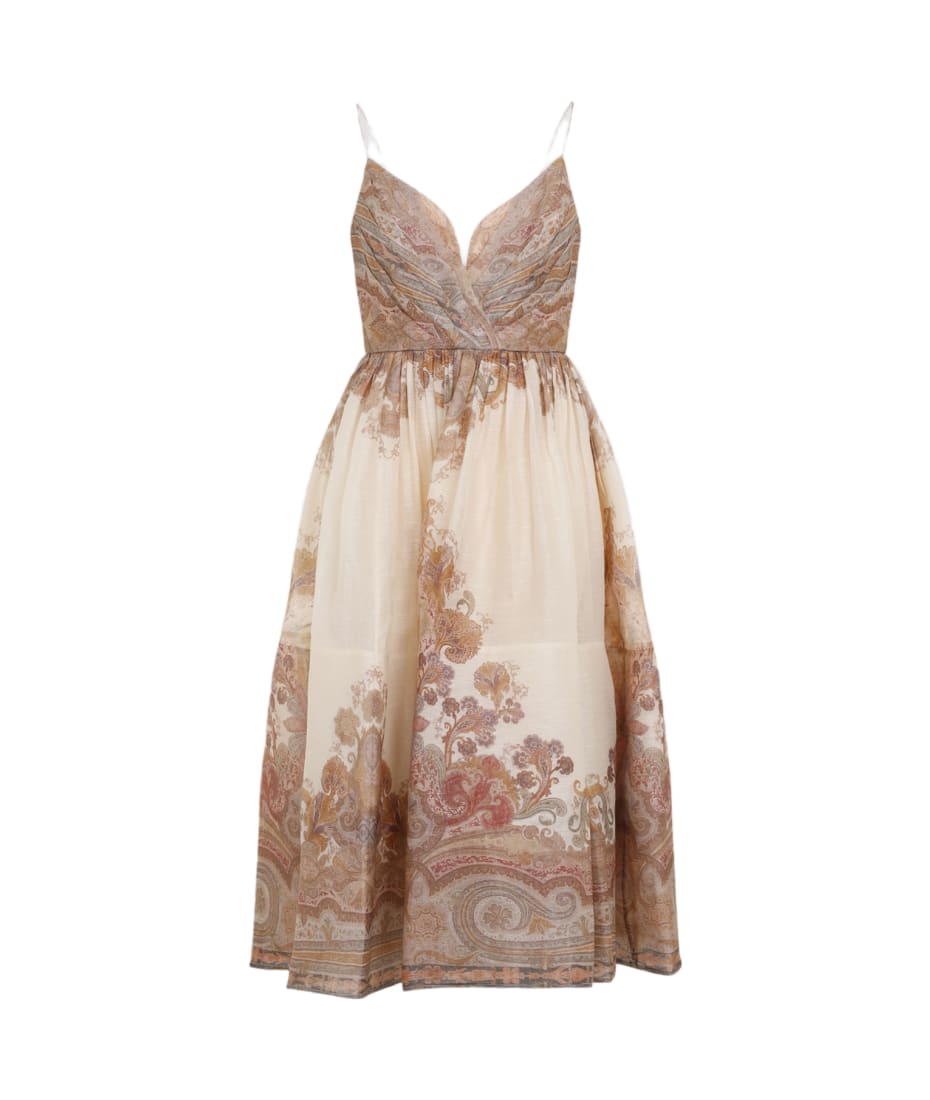 Zimmermann Illustration Draped Midi Dress Women