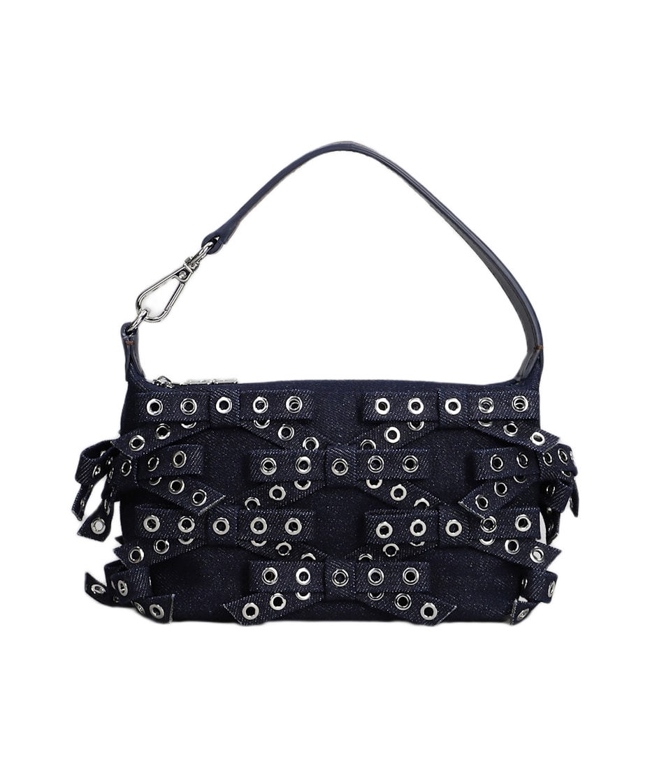 24AW【GANNI】Butterfly Small Hand Bag In Blue Cotton Ganni Butterfly Small Hand Bag In Blue Cotton | italist