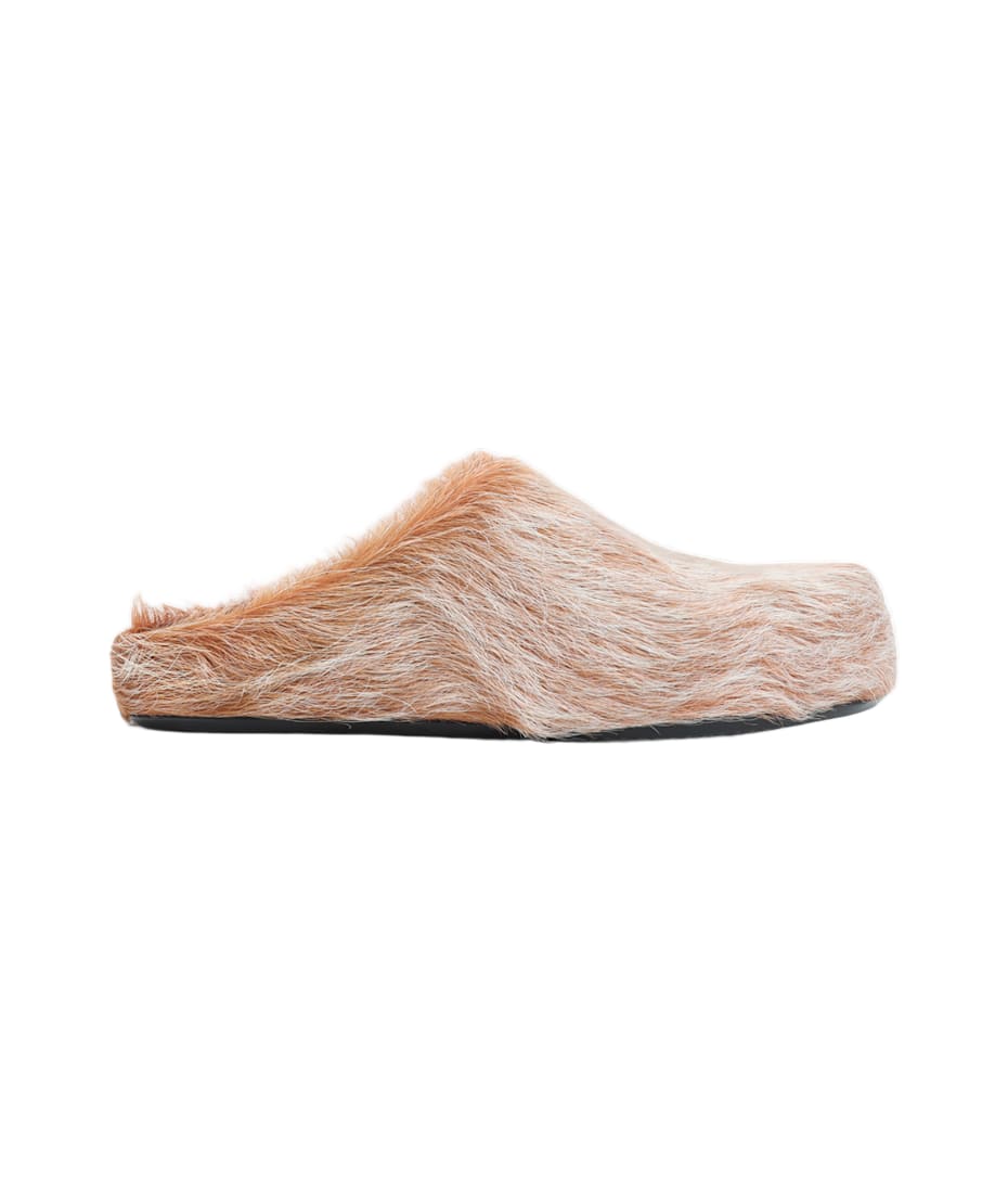 サンダル Marni Sabot Fussbett Orange long hair calfskin Fussbett sabot | Marni