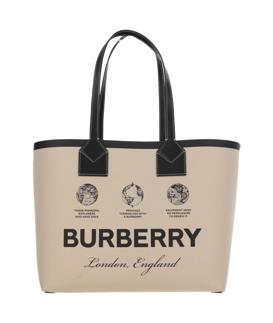 Cross body bags Burberry - London Medium Tote Bag Beige Cotton
