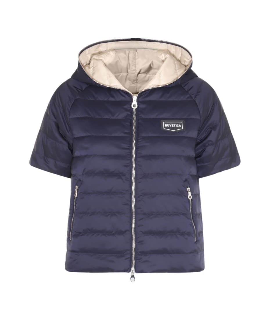DUVETICA ダウンジャケット 182-D.0043N01/1257.R BLUE NAVY DUVETICA Womens Navy Full Zip Hooded Down Puffer Jacket Size